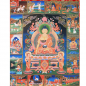 Preview: Buddhas Lebensgeschichte - Thangka Reproduktion