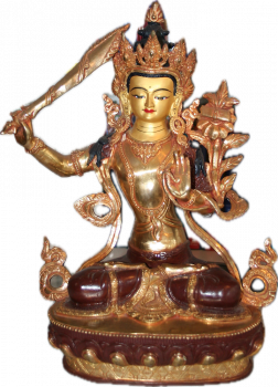 Manjusri Statue 30cm teilvergoldet