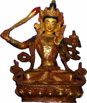 Manjusri Statue 14 cm teilvergoldet