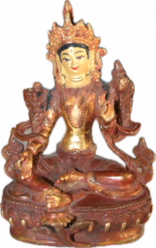 Green Tara Statue 6 Inch half-gold