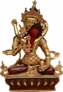 Vajrasattva mit Gefährtin Statue 32 cm teilvergoldet