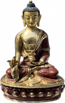 Medizinbuddha Statue 21 cm teilvergoldet