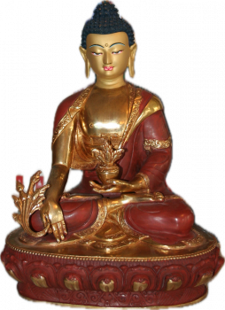 Medizinbuddha Statue 33cm teilvergoldet