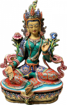 Handbemalte Grüne Tara Statue