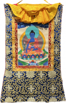Medizinbuddha Thangka Handbemalt