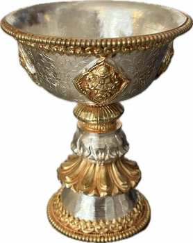 Offerbowl Set with Butterlamp gold/silber plated