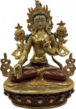 Weiße Tara Statue 21 cm teilvergoldet