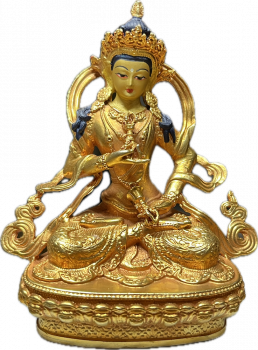 Vajrasattva Statue 10 cm vergoldet mit Gesichtsbemalung