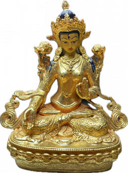 Weiße Tara Statue 10 cm mit Gesichtsbemalung