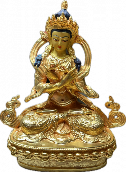 Vajradhara Statue 10 cm vergoldet mit Gesichtsbemalung