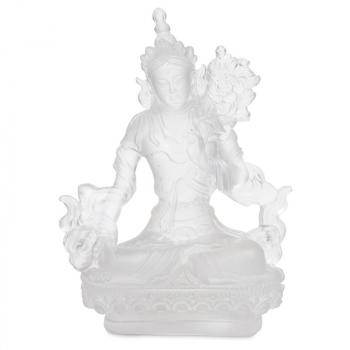 Weiße Tara Statue Glas transparent weiß