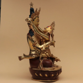 Vajrasattva mit Gefährtin Statue 32 cm teilvergoldet