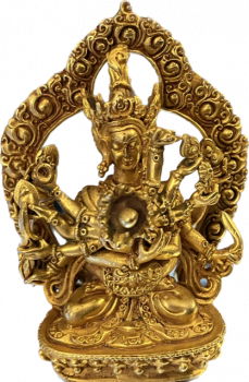 Guhyasamaja Statue 4 Inch gold plated