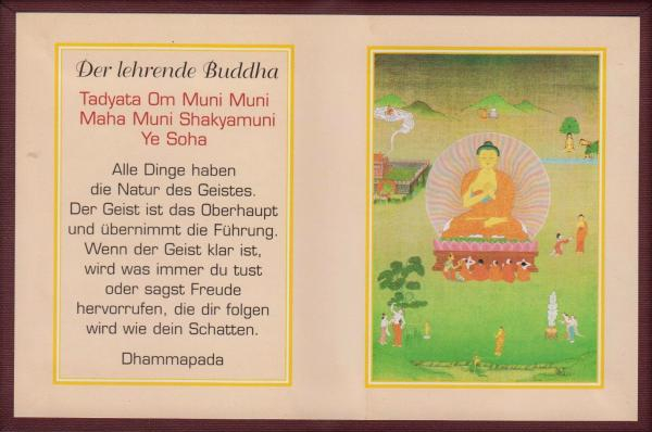 Teaching Buddha - Mini Falt Thangka