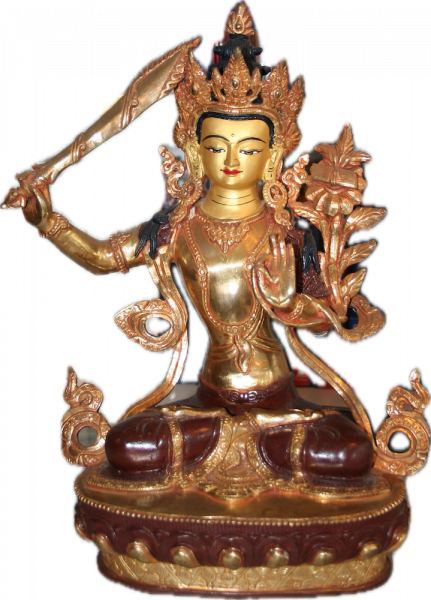 Manjusri Statue 30cm teilvergoldet