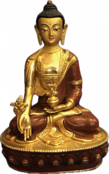 Medizinbuddha Statue 21 cm teilvergoldet