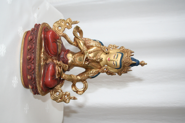 Vajrasattva Statue 21cm teilvergoldet