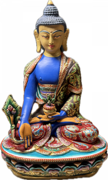Hand Painted Medicine Buddha Statue
