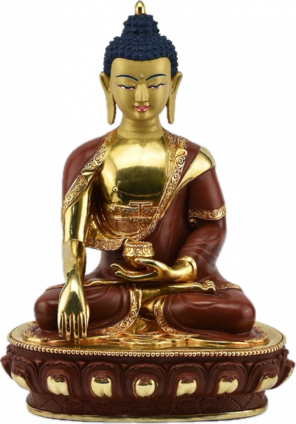 Buddha Sakyamuni Statue 32 cm teilvergoldet