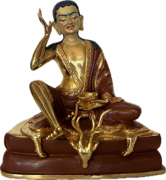 Milarepa Statue 19cm teilvergoldet