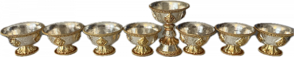 Offerbowl Set with Butterlamp gold/silber plated