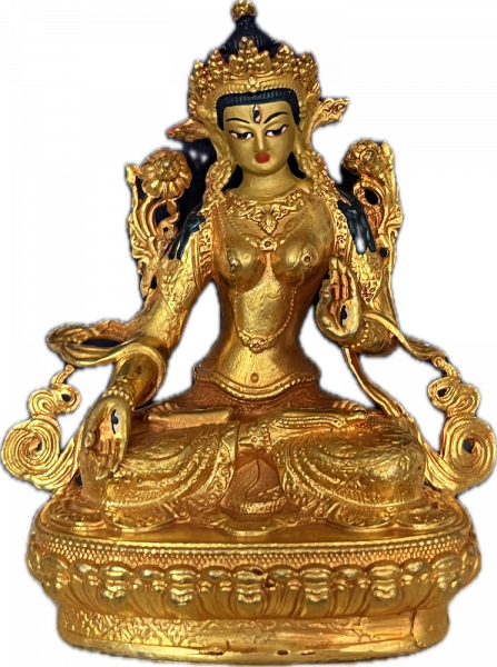 Weiße Tara Statue 7 cm mit Gesichtsbemalung