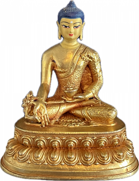 Medizinbuddha Statue 7 cm mit Gesichtsbemalung