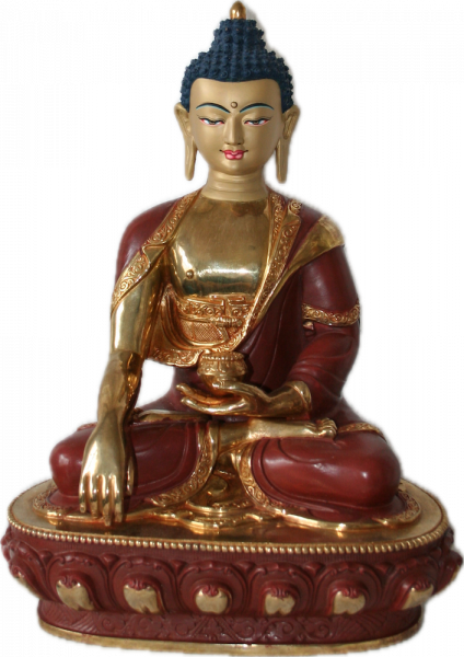 Buddha Sakyamuni Statue 32 cm teilvergoldet