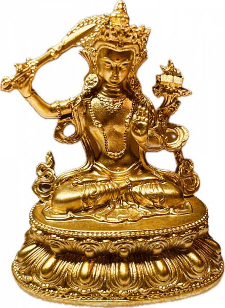 Manjusri Statue Gold Plated