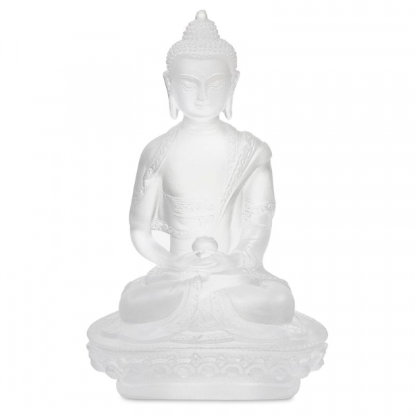 Amitabha Statue Glas transparent weiß