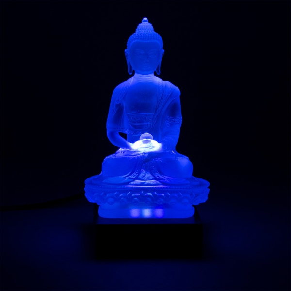 Amitabha Statue Glas transparent weiß