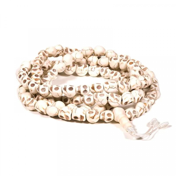 Mala bone 108 skull shaped beads + Guru bead