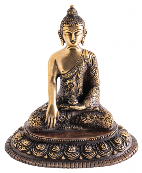 Shakyamuni Buddha Brass, antique brown finish