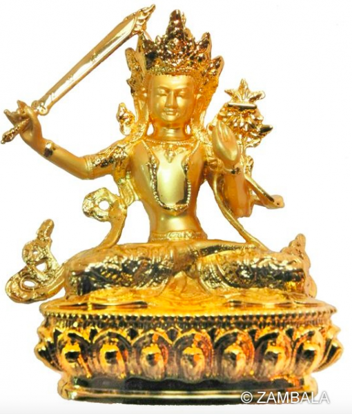 Manjusri Statue Gold Plated