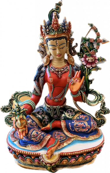 Handbemalte Rote Tara Statue
