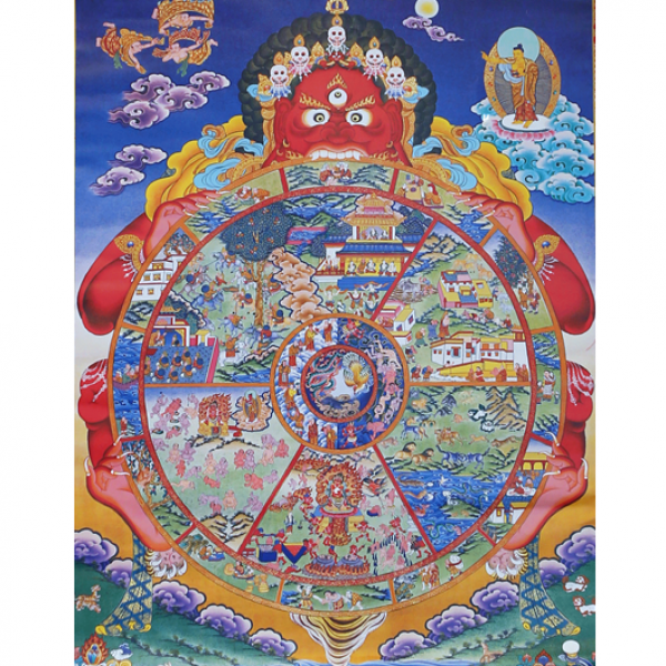 Rad des Lebens Thangka Reproduktion