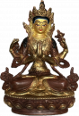 Avalokitesvara - Chenrezig Statue 8 Inch half-gold plated - Kopie