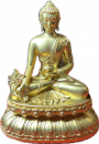 Medizinbuddha Statue vergoldet 10cm