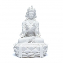 Vajradhara statue with dorje and bell white