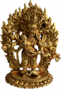 White Mahakala Statue 4 Inch gold plated